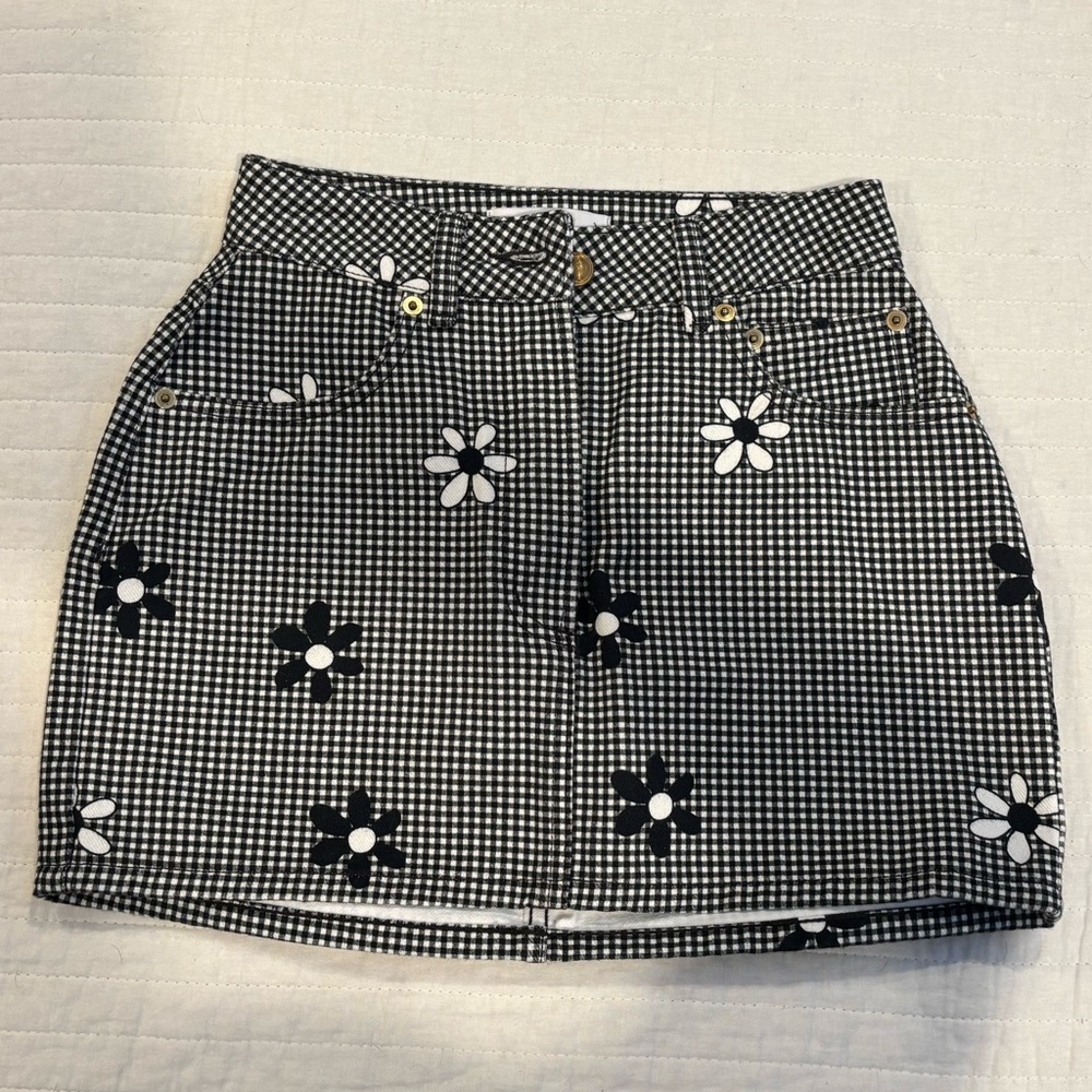 Heavy Manners Black and White Floral Women's Skirt